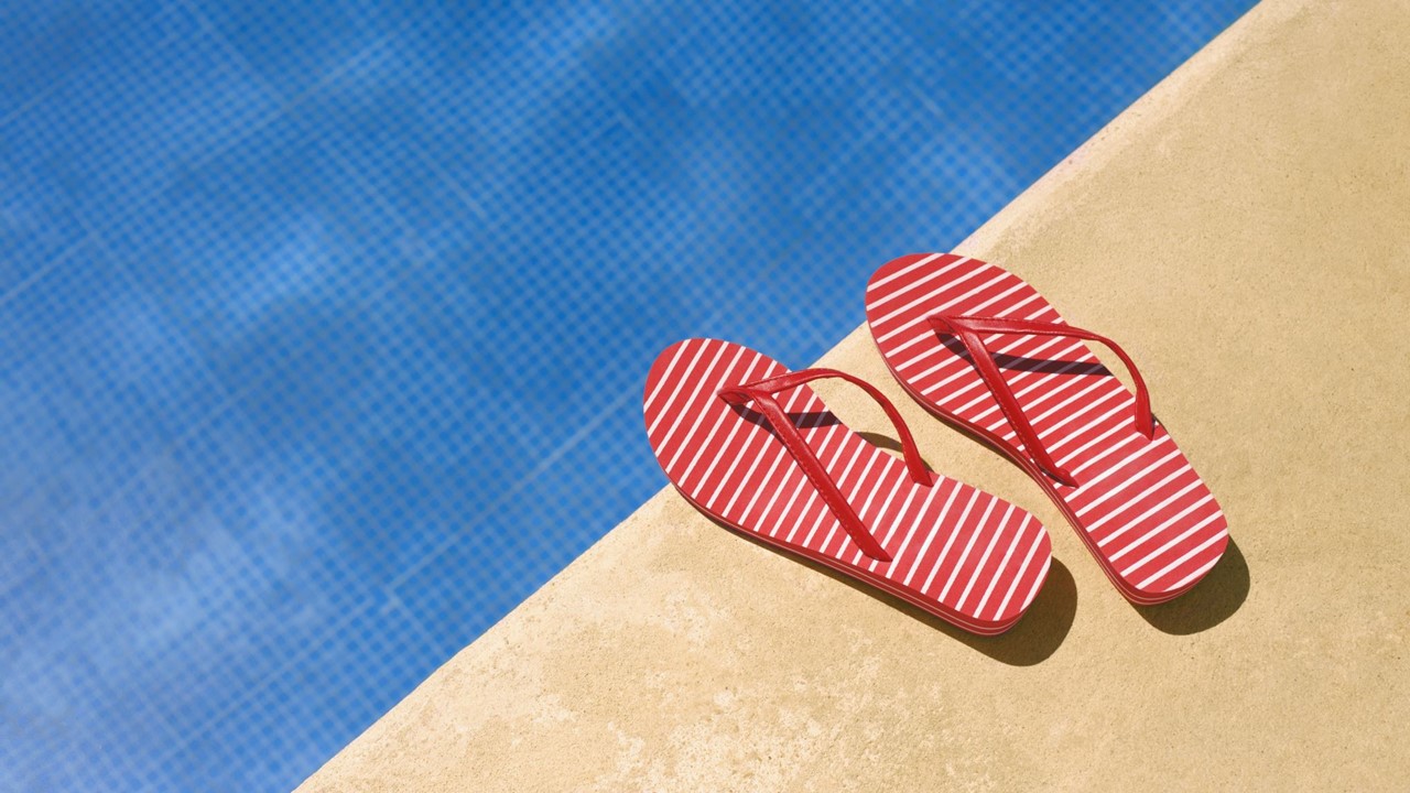 Flip flops by pool - Slideshow